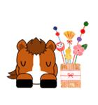 おんまさんポニポムの冬スタンプ【年賀】（個別スタンプ：14）