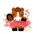 おんまさんポニポムの冬スタンプ【年賀】（個別スタンプ：15）