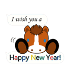 おんまさんポニポムの冬スタンプ【年賀】（個別スタンプ：35）