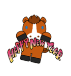 おんまさんポニポムの冬スタンプ【年賀】（個別スタンプ：36）