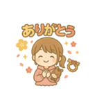 可愛い女子あけおめポップアップスタンプ（個別スタンプ：16）