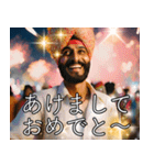 あけおめ2026インド人の豪華花火スタンプ（個別スタンプ：3）