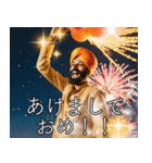 あけおめ2026インド人の豪華花火スタンプ（個別スタンプ：24）