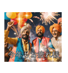 あけおめ2026インド人の豪華花火スタンプ（個別スタンプ：39）