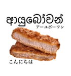 国産鶏のチキンカツ【シンハラ語】（個別スタンプ：3）
