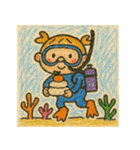 スキューバ大好き女の子の年末年始あいさつ（個別スタンプ：11）