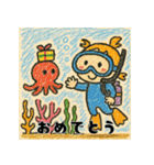 スキューバ大好き女の子の年末年始あいさつ（個別スタンプ：23）