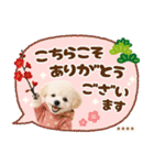 名入れ☆癒しプードルの毎年使える年賀状（個別スタンプ：36）