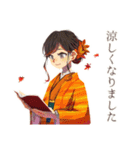 ずっと使える♡おしとやか着物女子（個別スタンプ：34）