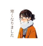 ずっと使える♡おしとやか着物女子（個別スタンプ：36）