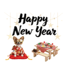 パピヨン子犬！華やかお正月スタンプ（個別スタンプ：8）