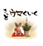 パピヨン子犬！華やかお正月スタンプ（個別スタンプ：27）