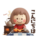 年末年始から使える冬のスタンプ♡ぶちゃこ（個別スタンプ：34）