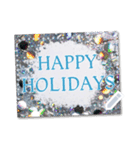 文字入力できる♥雪の結晶キラキラフレーム（個別スタンプ：2）