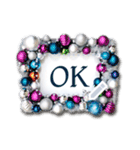 文字入力できる♥雪の結晶キラキラフレーム（個別スタンプ：9）