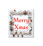 文字入力できる♥雪の結晶キラキラフレーム（個別スタンプ：11）