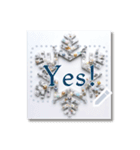 文字入力できる♥雪の結晶キラキラフレーム（個別スタンプ：13）