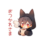 黒猫耳パーカーくん★一年中使える（個別スタンプ：3）
