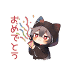 黒猫耳パーカーくん★一年中使える（個別スタンプ：9）
