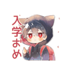黒猫耳パーカーくん★一年中使える（個別スタンプ：13）