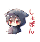 黒猫耳パーカーくん★一年中使える（個別スタンプ：36）