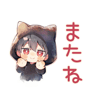 黒猫耳パーカーくん★一年中使える（個別スタンプ：40）