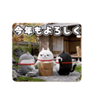 動く 3D三匹の擦れねこ 年末年始2026（個別スタンプ：6）