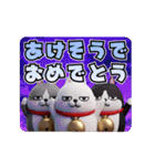 動く 3D三匹の擦れねこ 年末年始2026（個別スタンプ：8）