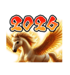 【⚡2026年限定⚡】飛び出す黄金ペガサス（個別スタンプ：5）