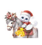 可愛い子猫と干支のお馬さん（個別スタンプ：8）