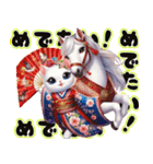 可愛い子猫と干支のお馬さん（個別スタンプ：11）