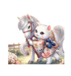 可愛い子猫と干支のお馬さん（個別スタンプ：26）