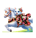 可愛い子猫と干支のお馬さん（個別スタンプ：28）