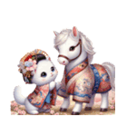 可愛い子猫と干支のお馬さん（個別スタンプ：29）