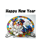 十二支全部 あけおめ年賀状 ステンドグラス（個別スタンプ：37）