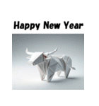 十二支全部 あけおめ 年賀状 おりがみ（個別スタンプ：6）