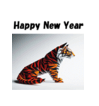 十二支全部 あけおめ 年賀状 おりがみ（個別スタンプ：10）