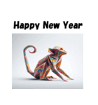 十二支全部 あけおめ 年賀状 おりがみ（個別スタンプ：31）