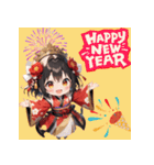 あけおめ！元気いっぱい着物ガール（個別スタンプ：3）