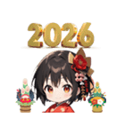 あけおめ！元気いっぱい着物ガール（個別スタンプ：11）