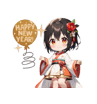 あけおめ！元気いっぱい着物ガール（個別スタンプ：16）