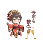 あけおめ！元気いっぱい着物ガール（個別スタンプ：30）