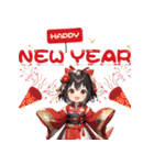 あけおめ！元気いっぱい着物ガール（個別スタンプ：32）