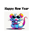 十二支全部 あけおめ 年賀状 1990年代（個別スタンプ：3）