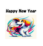 十二支全部 あけおめ 年賀状 1990年代（個別スタンプ：37）