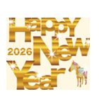 【開運 飛び出す 金の年賀状2026】（個別スタンプ：9）