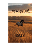 Run to 2026！野生の馬たちの新年スタンプ（個別スタンプ：3）