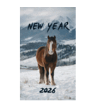 Run to 2026！野生の馬たちの新年スタンプ（個別スタンプ：6）