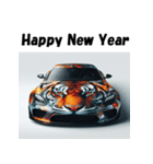 十二支全部 あけおめ 年賀状 デザインカー（個別スタンプ：9）