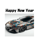 十二支全部 あけおめ 年賀状 デザインカー（個別スタンプ：15）